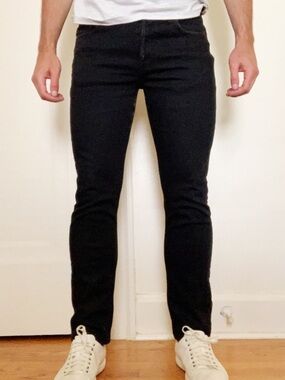 A.P.C Petit Standard Jean Droit Etroit Slim Jean Black 30x29